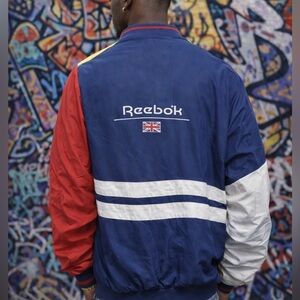 Vintage 90s Reebok Mens 2XL Colorblock Track Jacket Retro Streetwear